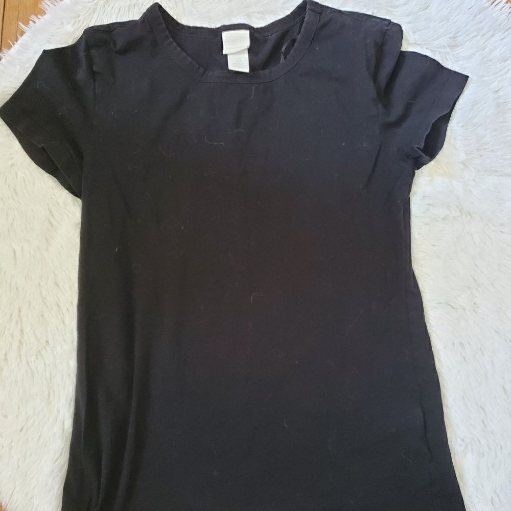 Women's Black Short Sleeve Crew Neck Tee Size Medium